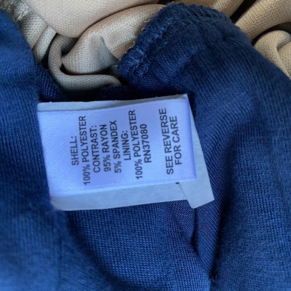 CATO‎ Women Dress Size Large Blue Brown Maxi Sleeveless Round Neck Belt Pullover - Picture 8 of 9